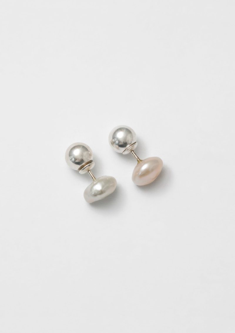 Wolf Circus Oversized Freshwater Pearl Studs in 925 Sterling Silver Organic Pearl Studs in Sterling Silver Earrings Jewelry WC E ORGPRLSTUD S 3